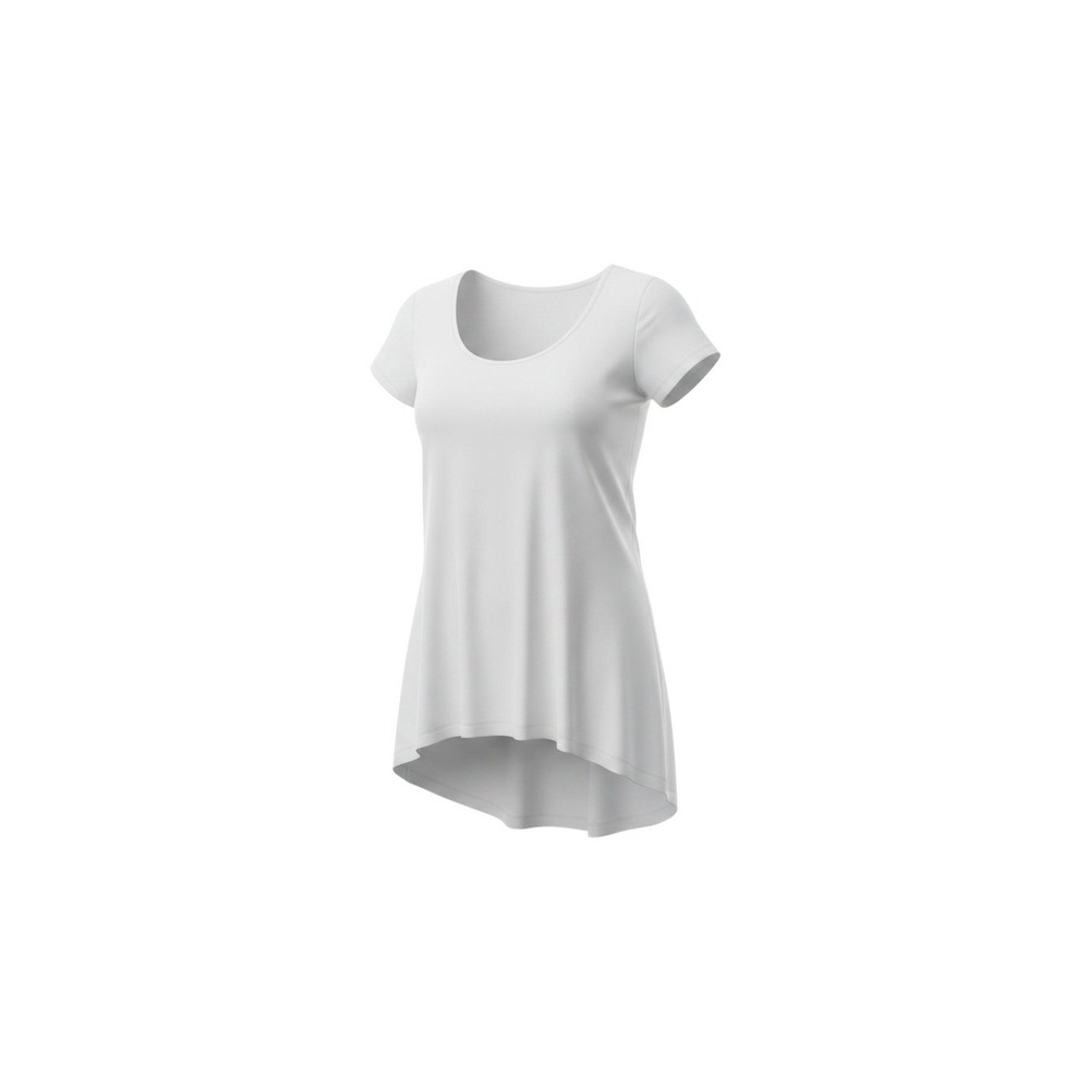Rue21 High Low Top Womens Small White Short Sleeve Scoop Neck Rayon Blend 1306